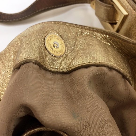 Michael Michael Kors Gold Leather Shoulder Bag - Picture 5 of 9